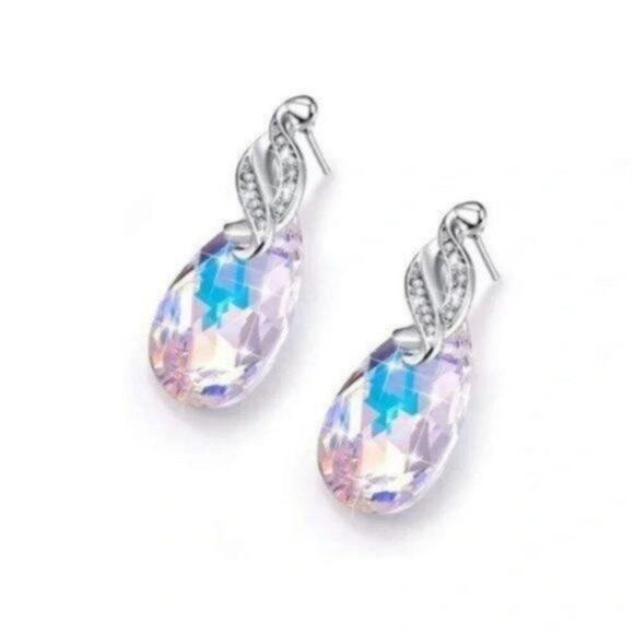Swarovski Crystal 18K Gold Drop Dangle Earrings - Picture 3 of 5